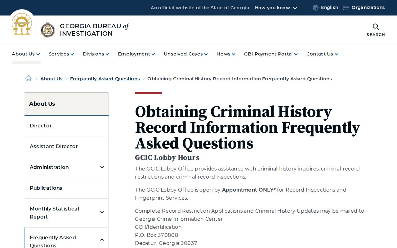 Bleckley County arrest record GCIC access guidance