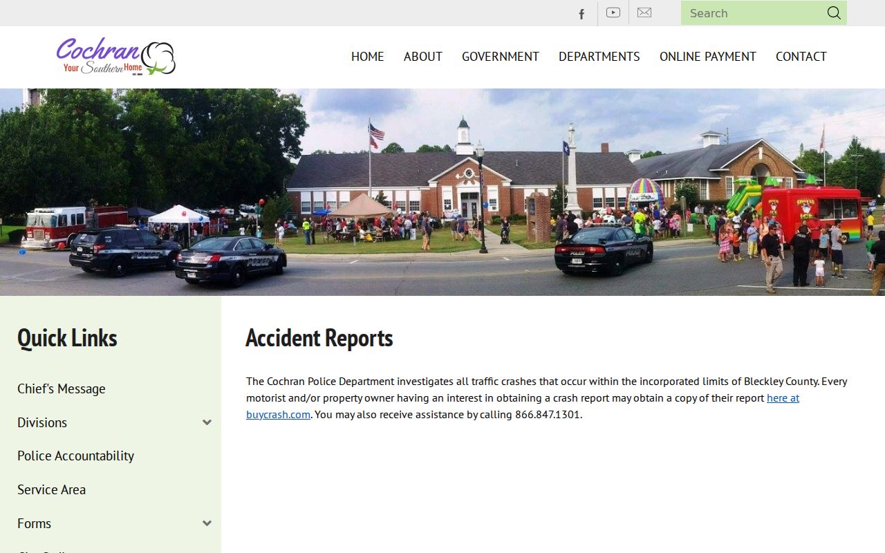 Cochran accident report and BuyCrash instructions