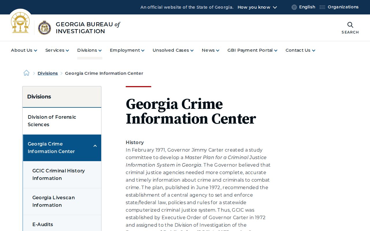 Georgia Crime Information Center repository overview