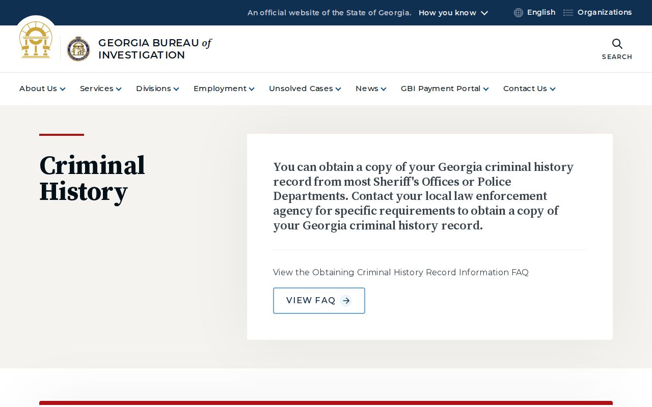 Georgia criminal history contents and reporting process